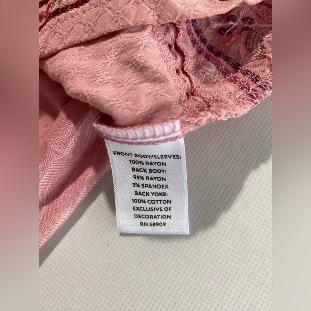 NEW Size XL Nurture by Westbound Woven V-Neck 3/4 Sleeve Blouse Orchid Pink $69 - Picture 5 of 10